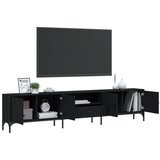 TV ormarić s ladicom crni 200 x 25 x 44 cm konstruirano drvo | shoptok.hr