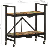vidaXL Kuhinjska kolica 87x 36 x 81 cm od masivnog obnovljenog drva | shoptok.hr