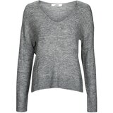JDY Puloverji JDYELANORA L/S V-NECK PULLO. KNT Siva | Shoptok.si