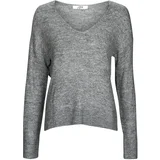 JDY Puloverji JDYELANORA L/S V-NECK PULLO. KNT Siva