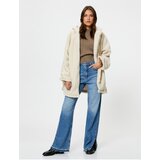 Koton Oversize Long Plush Coat with Hooded Zipper | shoptok.hr