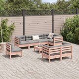  9-dijelni set vrtnih sofa s jastucima masivno drvo duglazije | shoptok.hr