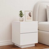  Noćni ormarići s LED svjetlima 2 kom bijeli konstruirano drvo | shoptok.hr