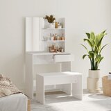  The Living Store Toaletna mizica komplet visok sijaj bele barve 74,5x40x141 cm - Komplet Toaletnih Mizic, (21441863) Cene