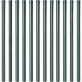 vidaXL Ograjni stebri 12 pcs Zelena 100 cm Jeklo s prašnim premazom | Shoptok.si