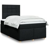 vidaXL Box spring postelja z vzmetnico črn 120x200 cm blago | Shoptok.si