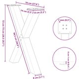  Noge za blagovaonski stol u obliku slova X, 2 kom, crne, 70 x (72-73) cm, čelik | shoptok.hr