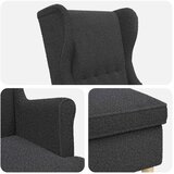  Fotelja s footstoolom 2 kom. Tamnosiva Bouclé | shoptok.hr