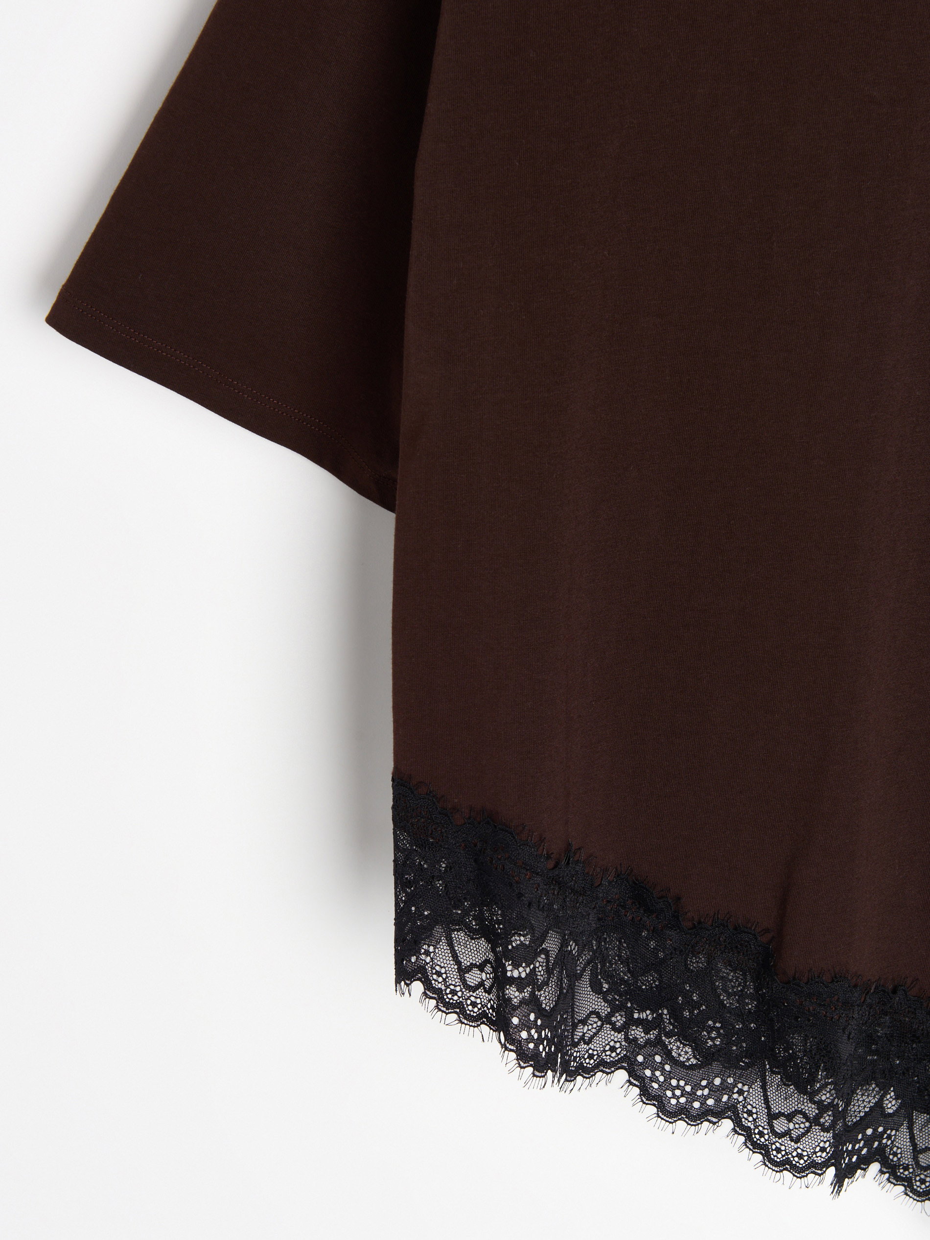 Sinsay Pamučna bluza s čipkastim obrubom | shoptok.hr