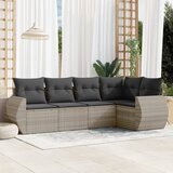 Maison Chic Seti vrtnega pohištva - Vrtna garnitura - Vrtni pohištvo set 5-delna z blazinami siv poli ratan, (21814209) | Shoptok.si