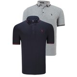 Dewberry DOUBLE SET T8586 MEN'S T-SHIRT-NAVY - GREY | shoptok.hr