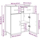 vidaXL Kreveta hrast artisan 34 x 69.5 x 90 cm Konstruirano drvo | shoptok.hr