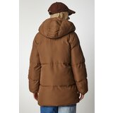  Women's Caramel Hooded Down Jacket Cene