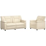  Set sofe 2 pcs Krem Umjetna koža - Krem Jednostruka + Dvostruka (140 cm) | shoptok.hr