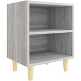 vidaXL Nočna omarica z lesenimi nogami siva sonoma 40x30x50 cm | Shoptok.si