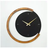 moon time wooden metal wall clock APS117 zidni sat