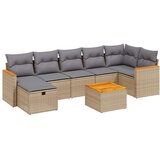 vidaXL 8-dijelni set vrtnih sofa s jastucima bež od poliratana | shoptok.hr