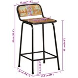  Barski stolci 2 kom 46x35,5x80 cm masivnog obnovljenog drva | shoptok.hr