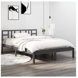 Posteljni okvir siv iz trdnega lesa 200x200 cm | Shoptok.si