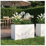 vidaXL Vrtna saksija Bijela 80 x 30 x 49 cm Čelična vrata - Bijela 80 x 30 x 49 cm 1 | shoptok.hr