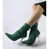 Gemre Green ankle boots with decorative heel Ferguson | Shoptok.si