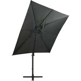 Konzolni suncobran sa šipkom i LED svjetlima 250 cm antracit | shoptok.hr