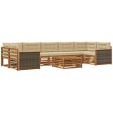 vidaXL Zunanja garnitura za sedenje z blazino 8 pcs Naravna in bež, (5000271125) | Shoptok.si