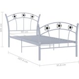  Okvir za krevet s nogometnim uzorkom sivi metalni 90 x 200 cm | Eponuda.com