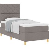  Postelja z vzmetnico z vzmetnico Taupe 90 x 190 cm blago, (5000128504) | Shoptok.si