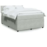vidaXL Box spring postelja z vzmetnico svetlo siva 140x200 cm žamet | Shoptok.si