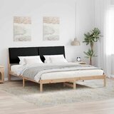  Okvir kreveta Smeđa i crna 180 x 200 cm Masivna borovina | shoptok.hr