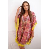 Kesi Włoski Women's beach poncho with V-neckline pink | Shoptok.si