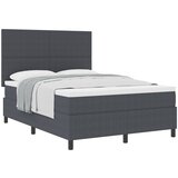 vidaXL Postelja z Box Springom z Vzmetnico Temno Siva 140x200 cm Žametna Tkanina, (22081021) | Shoptok.si