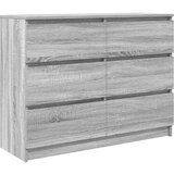 vidaXL Komoda siva sonoma 100x35x76 cm inženirski les | Shoptok.si