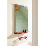 noo.ma Stensko ogledalo s polico z lesenim okvirjem 50x75 cm Lun – | Shoptok.si