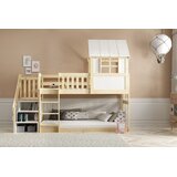 Molarem Home Drveni dječji povišeni krevet Antresola sa stepenicama - 200x90cm - svijetlo drvo | shoptok.hr