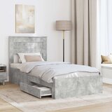  Krevetna konstrukcija s ladicama Betonski sivi 100 x 200 cm | shoptok.hr