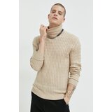 Abercrombie & Fitch Pulover s primesjo volne moški, bež barva | Shoptok.si