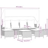  5-dijelni set vrtnih sofa s jastucima poliratan smeđi | shoptok.hr