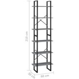 Police za pohranu sive 60 x 30 x 210 cm od masivne borovine | shoptok.hr