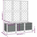  Vrtna sadilica s rešetkom plava siva 120 x 40 x 136 cm PP | shoptok.hr
