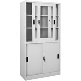  Uredski ormarić s kliznim vratima svjetlosivi 90x40x180cm čelik | Eponuda.com