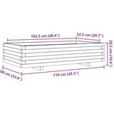  Vrtno cvetlično korito voščeno rjavo 110x60x26,5 trdna borovina, (21255627) | Shoptok.si