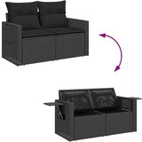 vidaXL 9-dijelni set vrtnih sofa s jastucima crni od poliratana bagrem | shoptok.hr