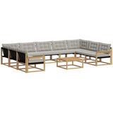 vidaXL Zunanja garnitura za sedenje 10 pcs Bela in svetlo siva, (5000282690) | Shoptok.si