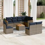  Vrtni set od 9 dijelova s jastucima, sivi poliratan Grey and blue | shoptok.hr