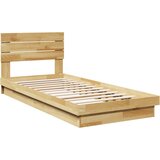  Okvir kreveta uzglavljem bez madraca 75x190 cm puno drvo hrast | shoptok.hr