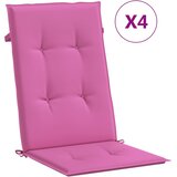  Jastuci za stolicu s visokim naslonom 4 kom ružičasti tkanina 120 x 50 x 3 cm | shoptok.hr