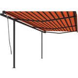  Avtomatsko zložljiva tenda s stebrički 6x3 m oranžna in rjava, (20728602) | Shoptok.si