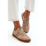 Zazoo N1068 Suede Low Women's Sneakers Beige | Shoptok.si